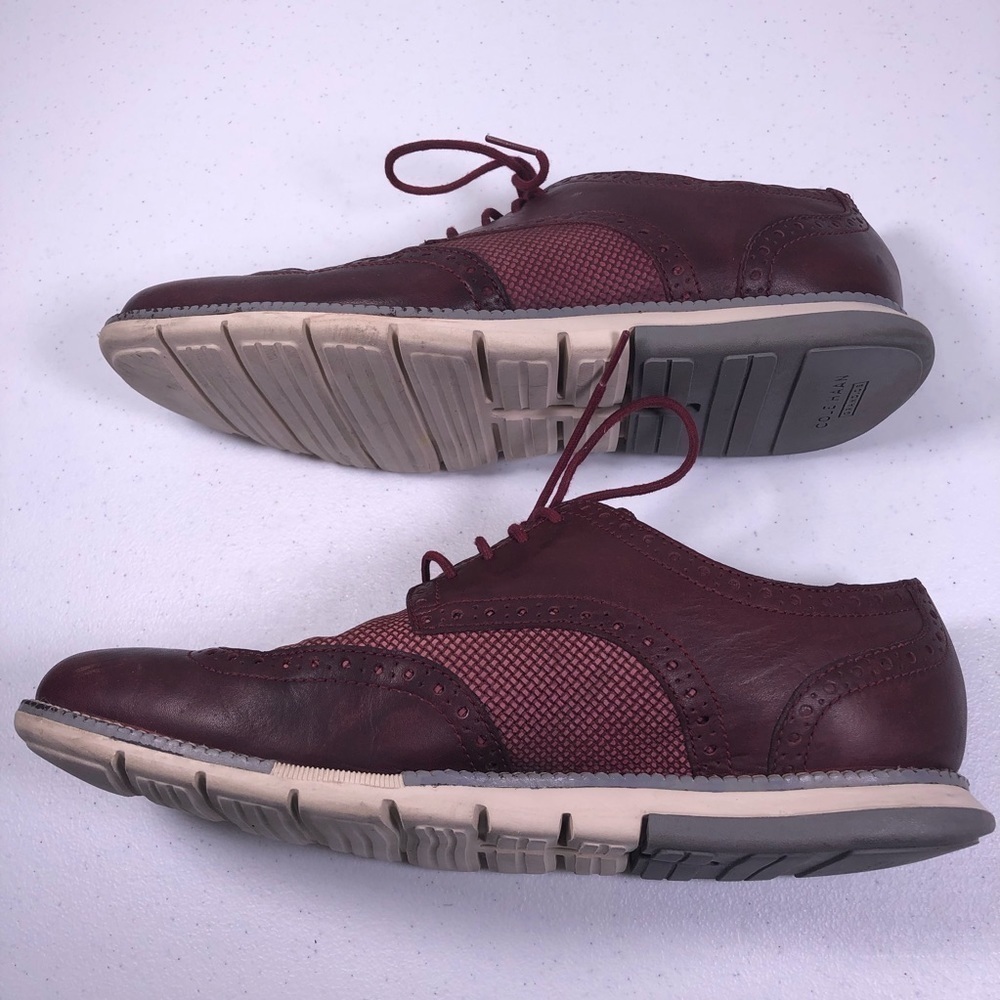 COLE Haan Grand.OS Wingtip Burgundy Dress Shoes - Picture 4 of 9